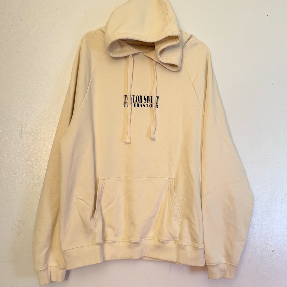 Taylor Swift The Eras Tour Beige Hoodie Unisex Size L Adult Oversized pullover - Picture 3 of 9